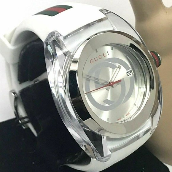 GUCCI Men's Watch SYNC YA137102 White Rubber Band - Picture 12 of 12